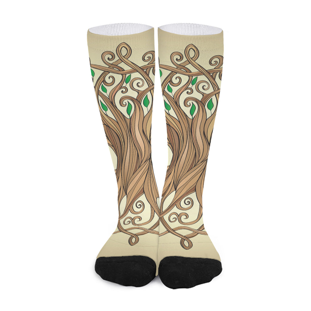 Tree Of Life Celtic Symbol Print Long Socks