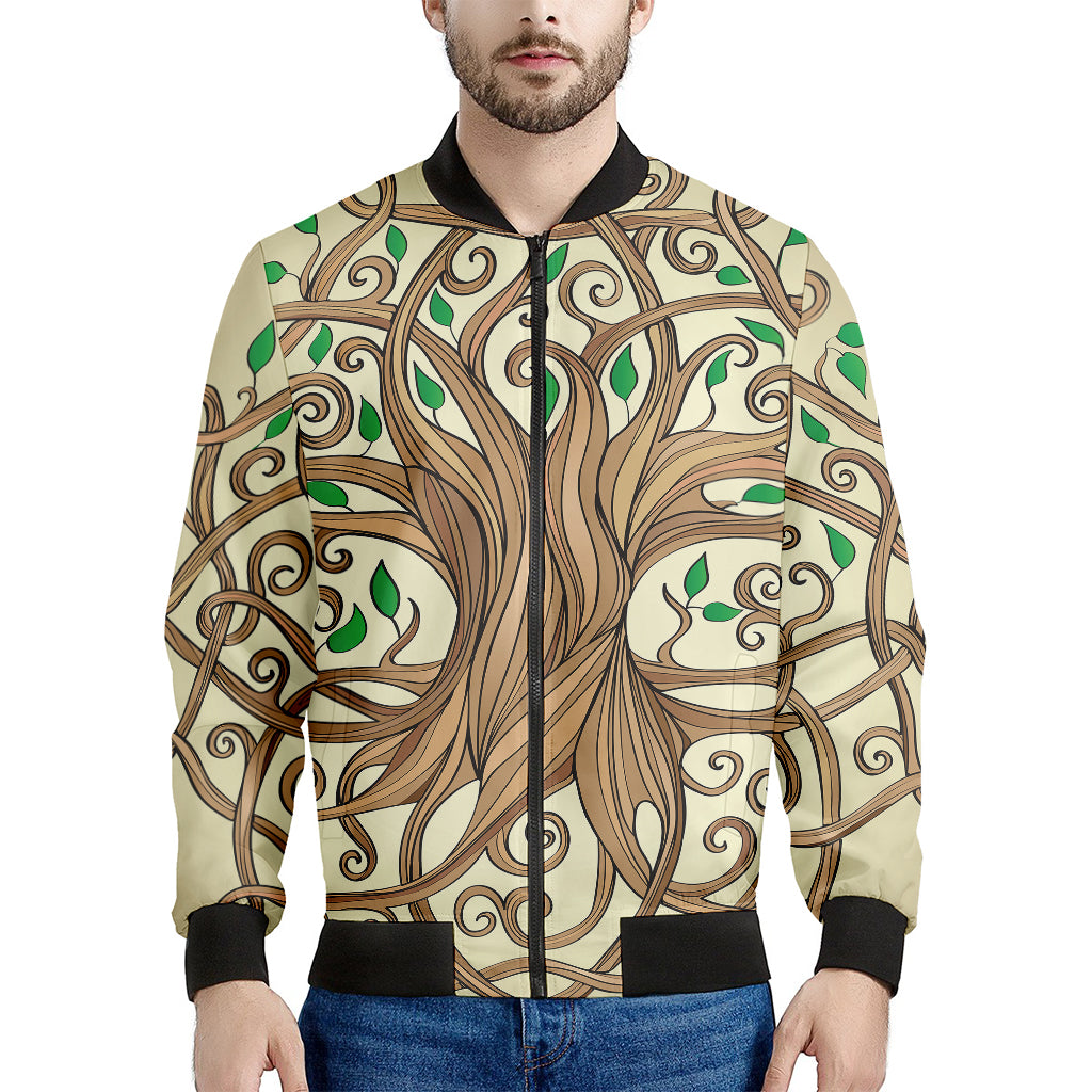 Tree Of Life Celtic Symbol Print Men's Bomber Jacket