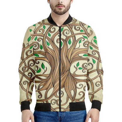 Tree Of Life Celtic Symbol Print Men's Bomber Jacket
