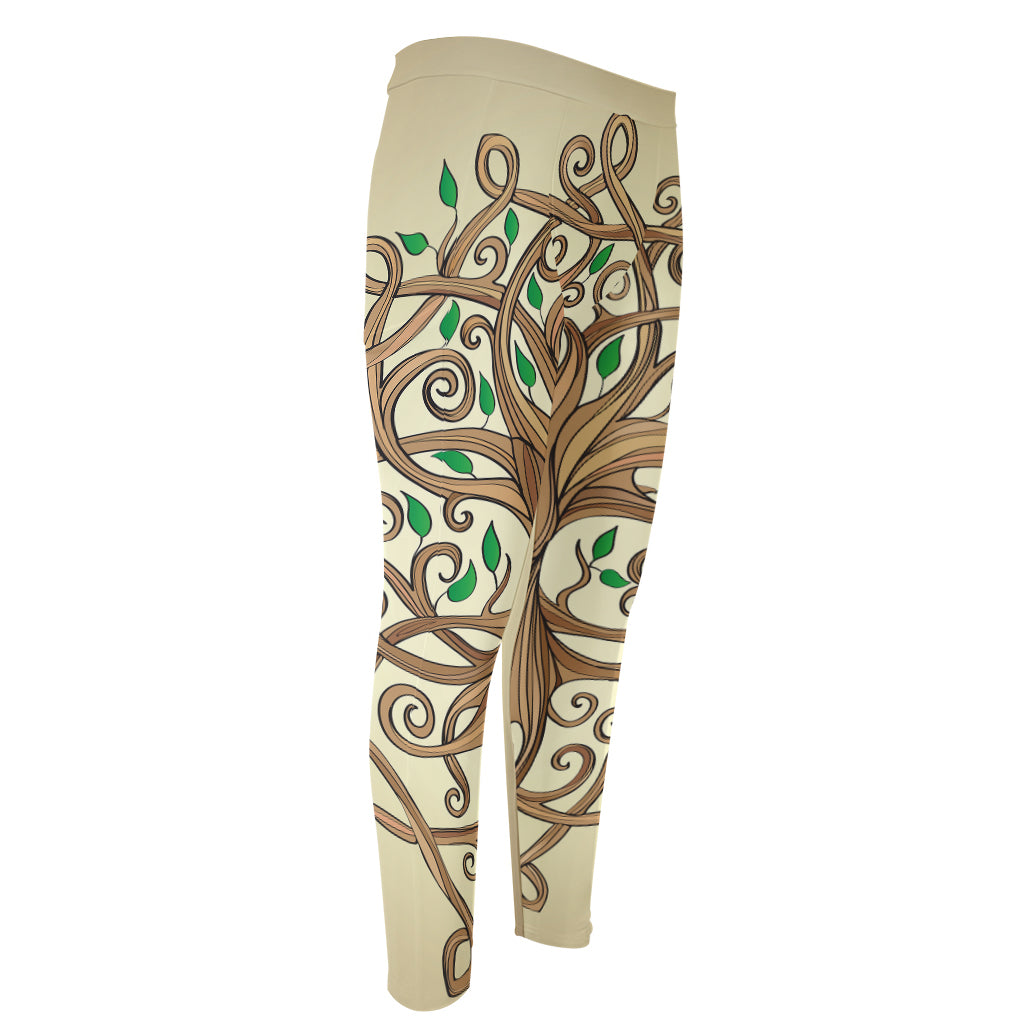 Tree Of Life Celtic Symbol Print Men's Compression Pants