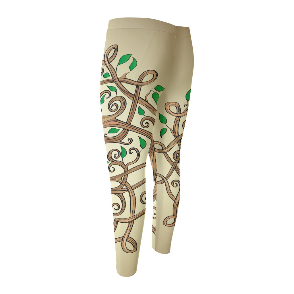 Tree Of Life Celtic Symbol Print Men's Compression Pants