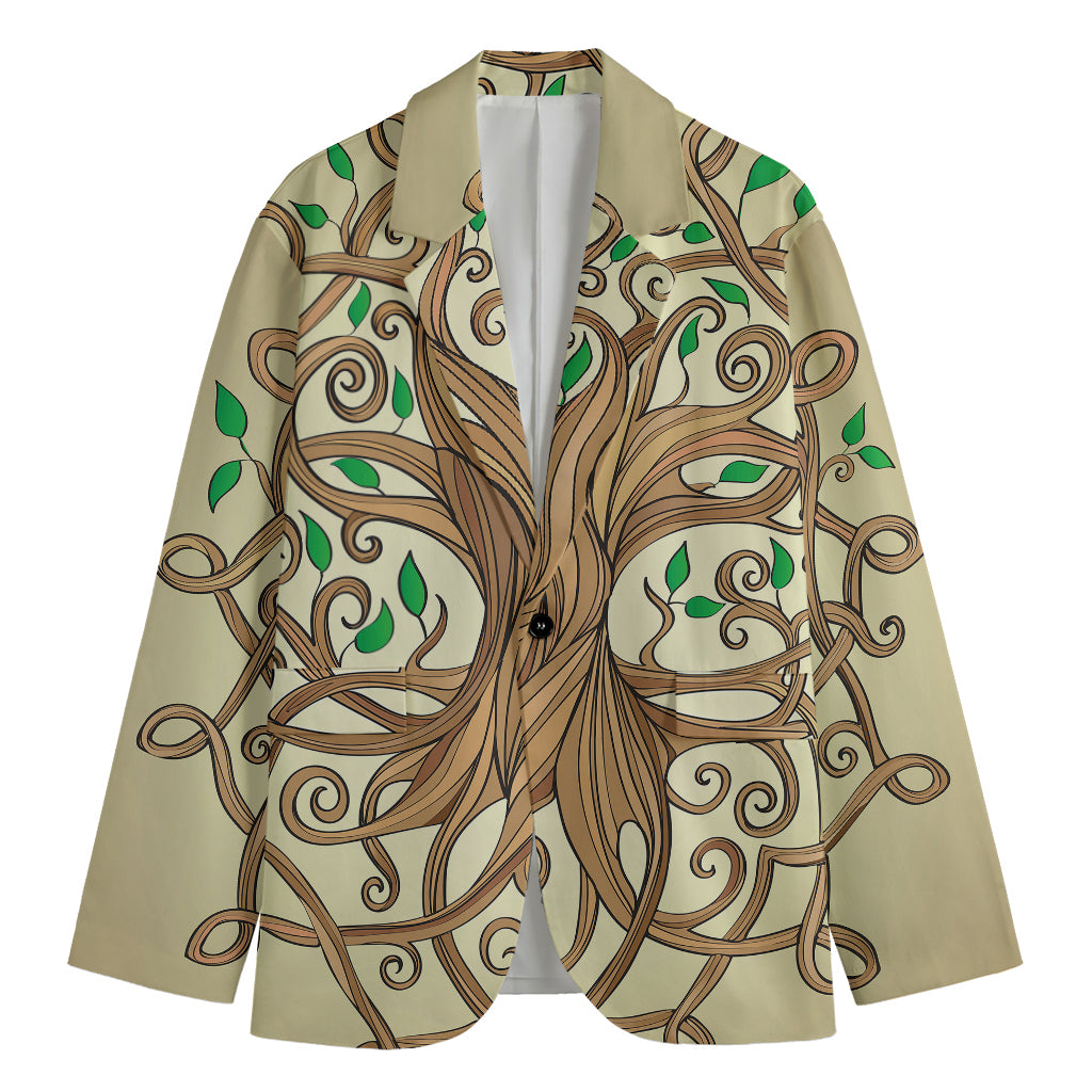 Tree Of Life Celtic Symbol Print Men's Cotton Blazer