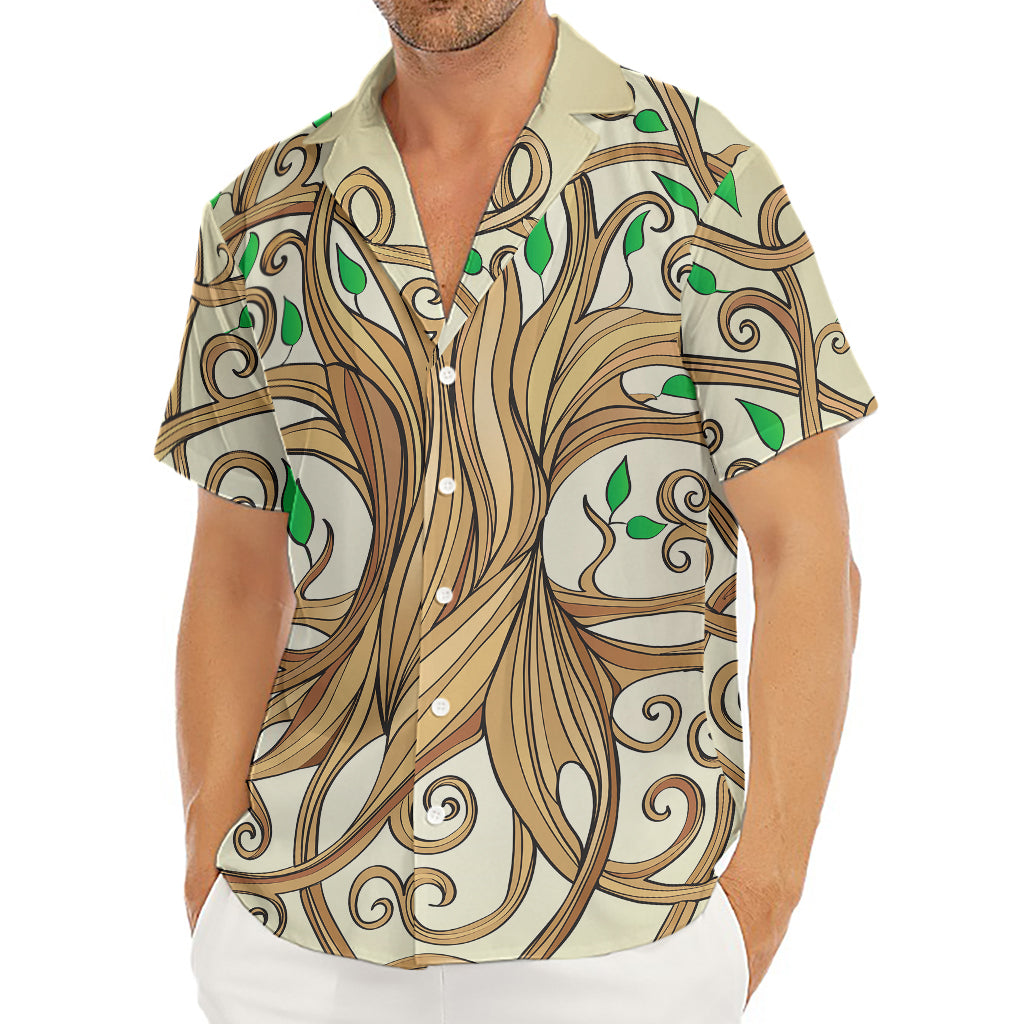 Tree Of Life Celtic Symbol Print Men's Deep V-Neck Shirt