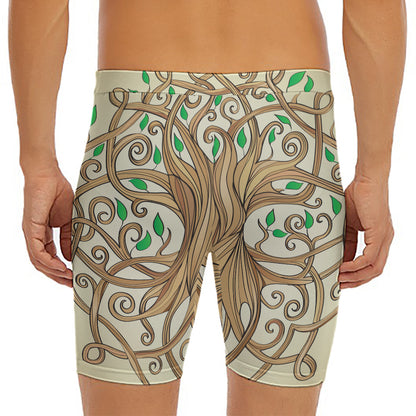 Tree Of Life Celtic Symbol Print Men's Long Boxer Briefs