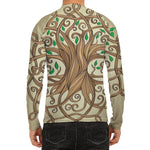 Tree Of Life Celtic Symbol Print Men's Long Sleeve Rash Guard