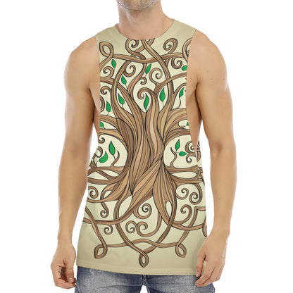 Tree Of Life Celtic Symbol Print Men's Muscle Tank Top