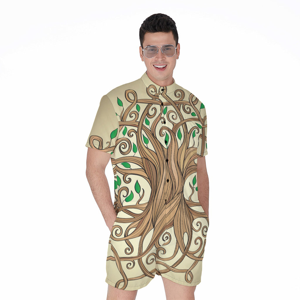 Tree Of Life Celtic Symbol Print Men's Rompers