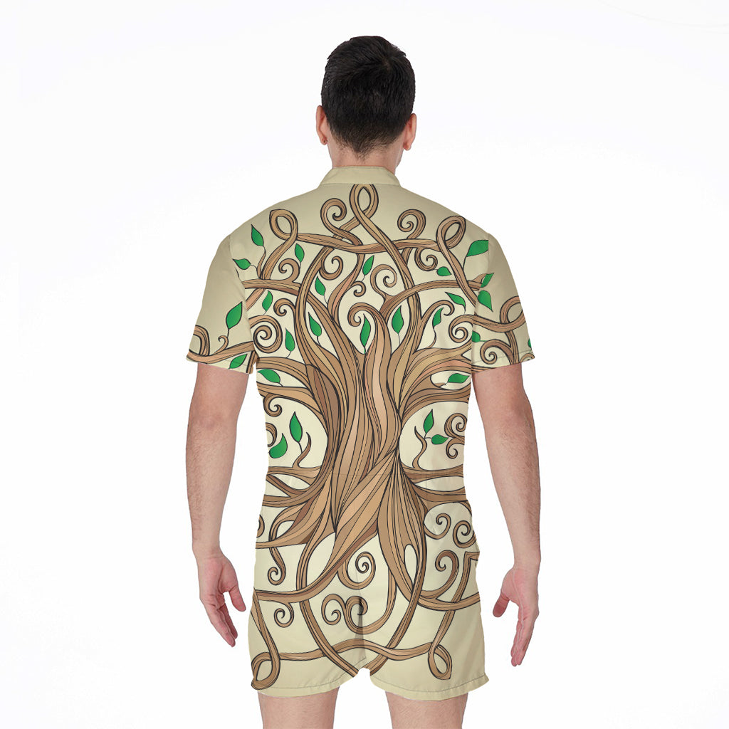 Tree Of Life Celtic Symbol Print Men's Rompers