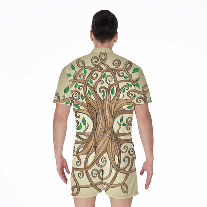 Tree Of Life Celtic Symbol Print Men's Rompers