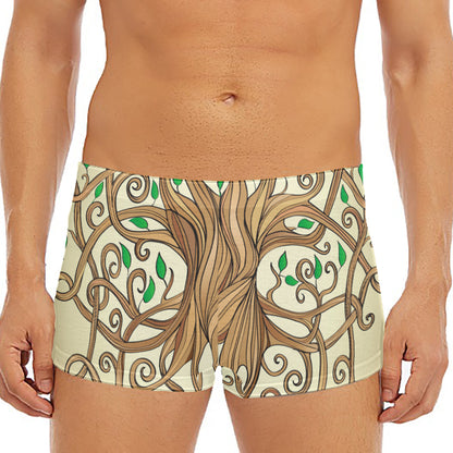 Tree Of Life Celtic Symbol Print Men's Short Boxer Briefs