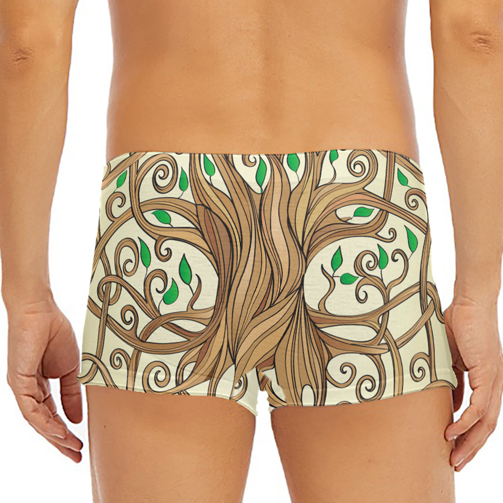 Tree Of Life Celtic Symbol Print Men's Short Boxer Briefs