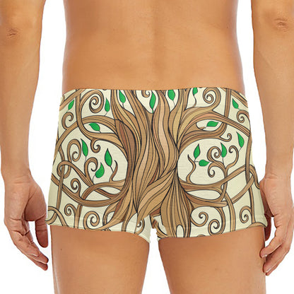 Tree Of Life Celtic Symbol Print Men's Short Boxer Briefs