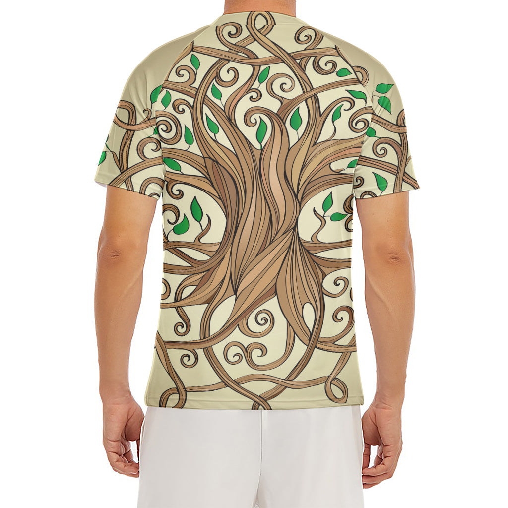 Tree Of Life Celtic Symbol Print Men's Short Sleeve Rash Guard