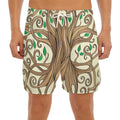 Tree Of Life Celtic Symbol Print Men's Split Running Shorts