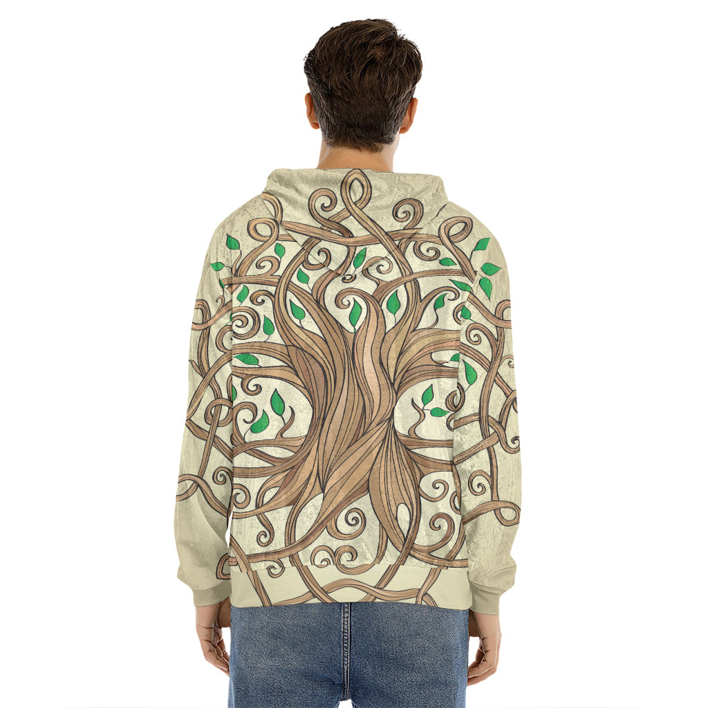 Tree Of Life Celtic Symbol Print Men's Velvet Pullover Hoodie