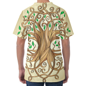 Tree Of Life Celtic Symbol Print Men's Velvet T-Shirt