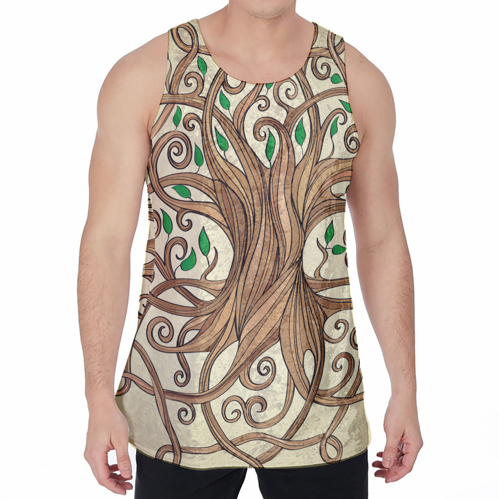 Tree Of Life Celtic Symbol Print Men's Velvet Tank Top