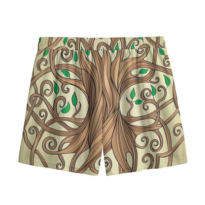 Tree Of Life Celtic Symbol Print Mesh Shorts