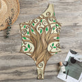 Tree Of Life Celtic Symbol Print One Shoulder Bodysuit