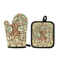 Tree Of Life Celtic Symbol Print Oven Mitt And Pot Holder Set