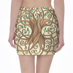 Tree Of Life Celtic Symbol Print Pencil Mini Skirt