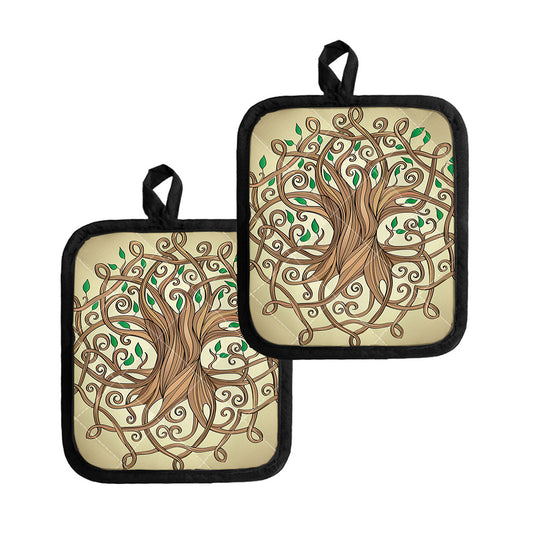 Tree Of Life Celtic Symbol Print Pot Holders