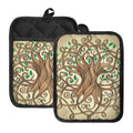 Tree Of Life Celtic Symbol Print Pot Holders With Pocket