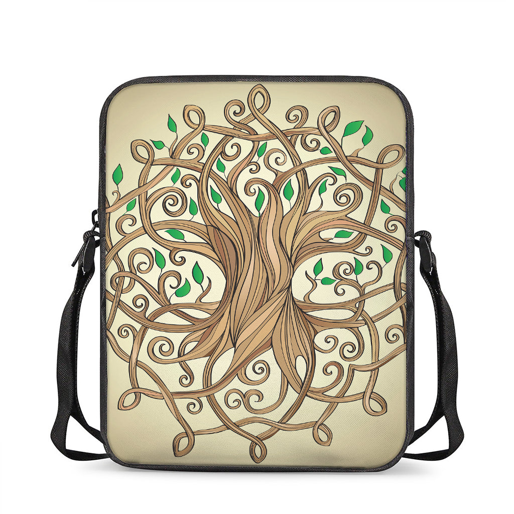 Tree Of Life Celtic Symbol Print Rectangular Crossbody Bag