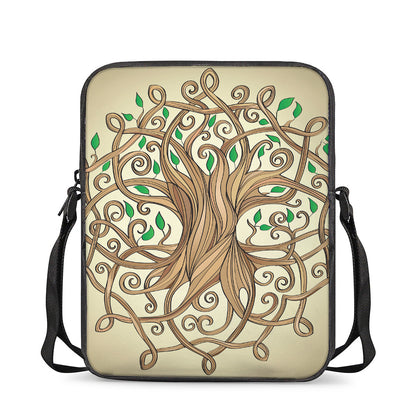 Tree Of Life Celtic Symbol Print Rectangular Crossbody Bag