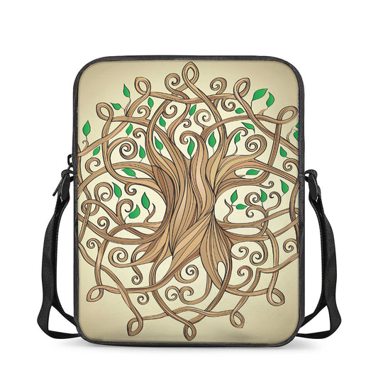 Tree Of Life Celtic Symbol Print Rectangular Crossbody Bag