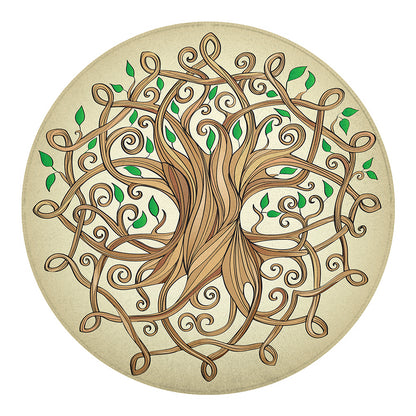 Tree Of Life Celtic Symbol Print Round Blanket