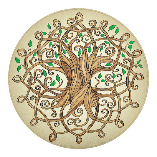 Tree Of Life Celtic Symbol Print Round Blanket