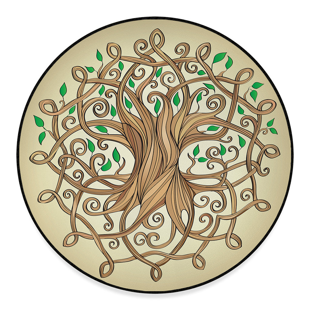 Tree Of Life Celtic Symbol Print Round Floor Mat