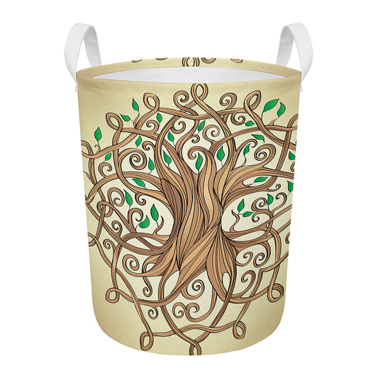 Tree Of Life Celtic Symbol Print Round Laundry Basket