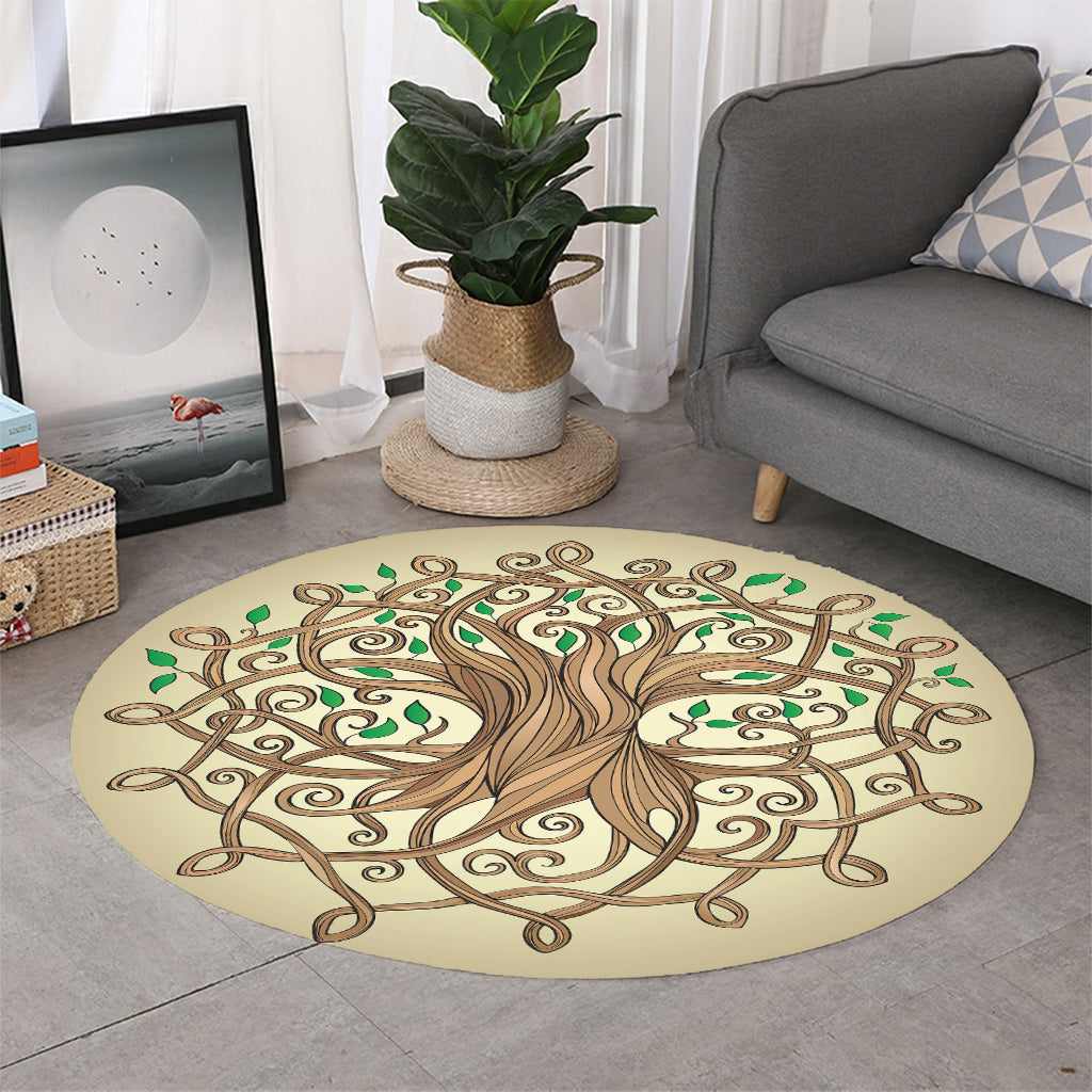 Tree Of Life Celtic Symbol Print Round Rug