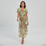 Tree Of Life Celtic Symbol Print Short Sleeve Maxi Dress