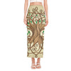 Tree Of Life Celtic Symbol Print Side Slit Maxi Skirt