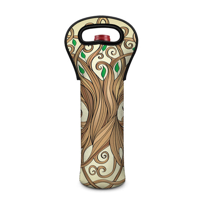 Tree Of Life Celtic Symbol Print Single Neoprene Wine Tote