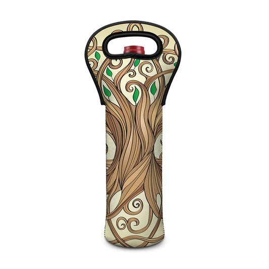 Tree Of Life Celtic Symbol Print Single Neoprene Wine Tote