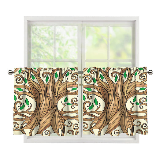 Tree Of Life Celtic Symbol Print Tier Curtains
