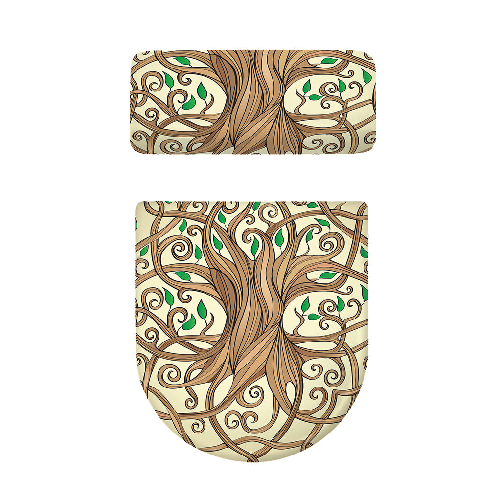 Tree Of Life Celtic Symbol Print Toilet Lid And Tank Cover Set