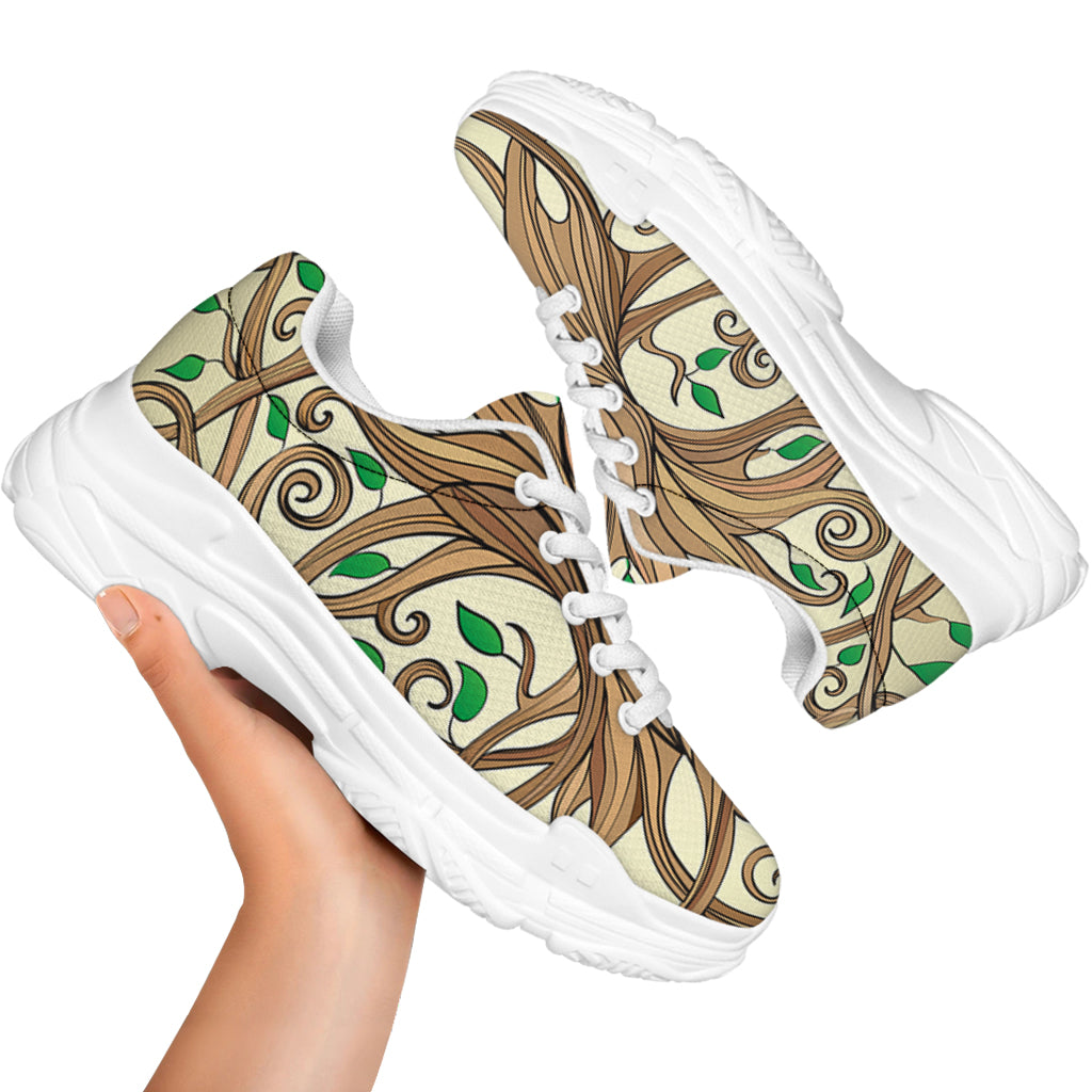 Tree Of Life Celtic Symbol Print White Chunky Shoes