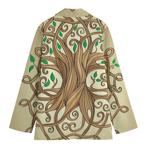 Tree Of Life Celtic Symbol Print Women's Cotton Blazer