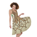 Tree Of Life Celtic Symbol Print Sleeveless Knee Length Dress