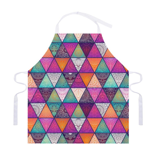 Triangle Bohemian Mandala Pattern Print Adjustable Apron