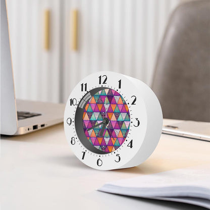 Triangle Bohemian Mandala Pattern Print Alarm Clock