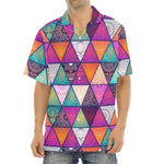 Triangle Bohemian Mandala Pattern Print Aloha Shirt