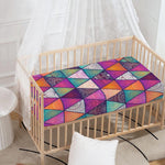 Triangle Bohemian Mandala Pattern Print Baby Crib Sheet