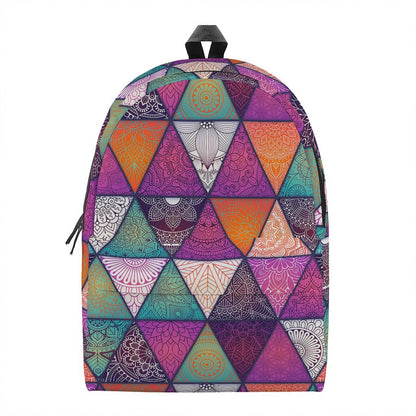 Triangle Bohemian Mandala Pattern Print Backpack