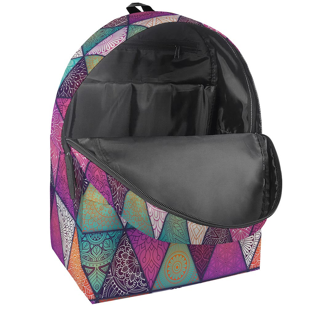 Triangle Bohemian Mandala Pattern Print Backpack